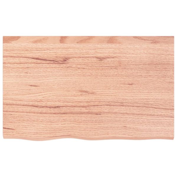 Piano Bagno Marrone Chiaro 80x50x2 Cm Legno Massello Trattato - Image 3
