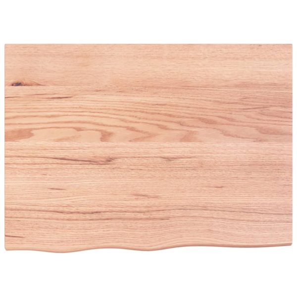 Piano Bagno Marrone Chiaro 80x60x2 Cm Legno Massello Trattato - Image 3