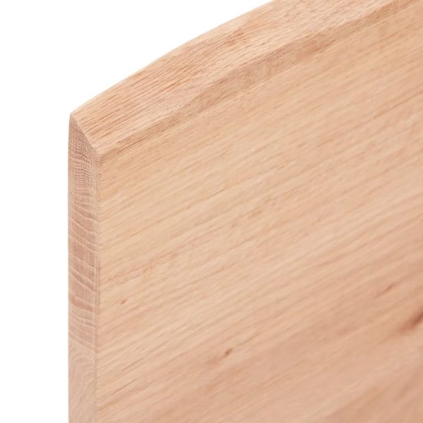 Piano Bagno Marrone Chiaro 80x60x2 Cm Legno Massello Trattato - Image 5