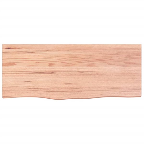Piano Bagno Marrone 100x40x(2-6) Cm Legno Massello Trattato - Image 3