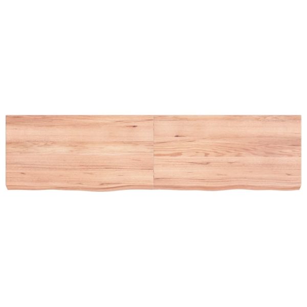 Piano Bagno Marrone 120x30x(2-6) Cm Legno Massello Trattato - Image 3