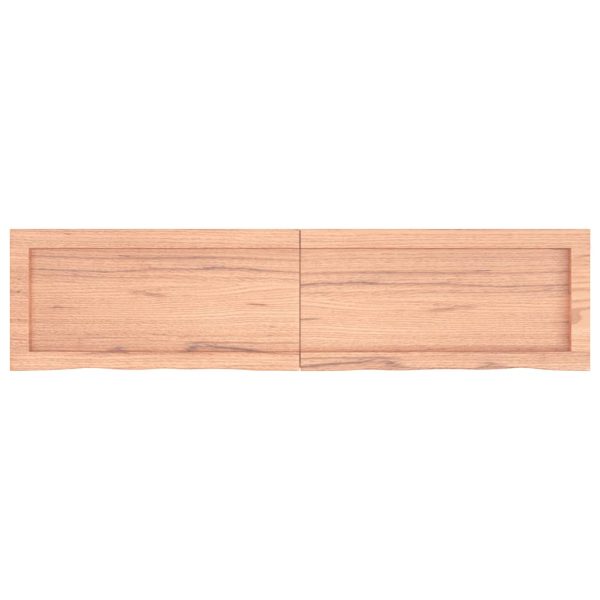 Piano Bagno Marrone 120x30x(2-6) Cm Legno Massello Trattato - Image 4