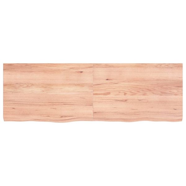 Piano Bagno Marrone 120x40x(2-4) Cm Legno Massello Trattato - Image 3