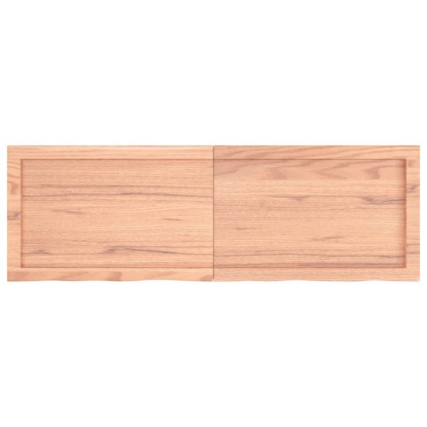 Piano Bagno Marrone 120x40x(2-4) Cm Legno Massello Trattato - Image 4