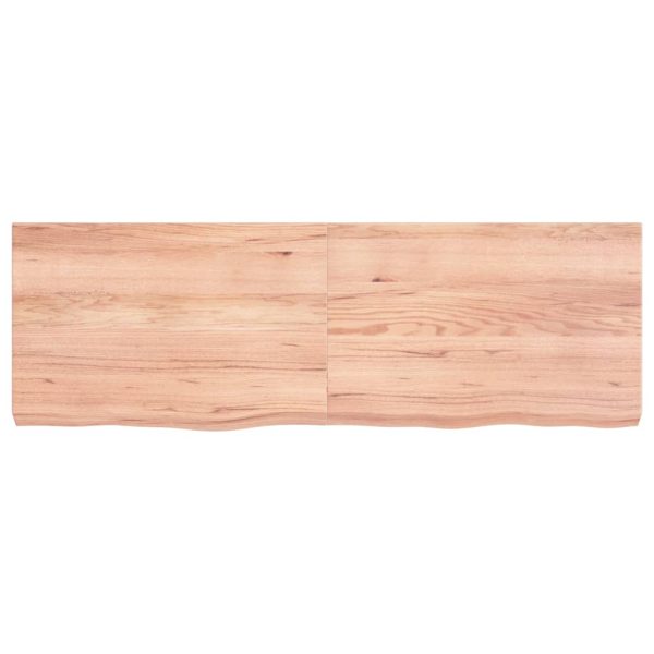 Piano Bagno Marrone 120x40x(2-6) Cm Legno Massello Trattato - Image 3