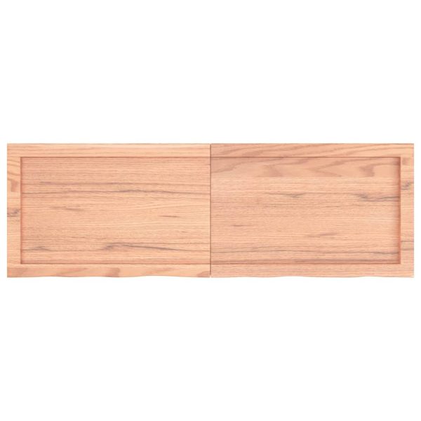 Piano Bagno Marrone 120x40x(2-6) Cm Legno Massello Trattato - Image 4