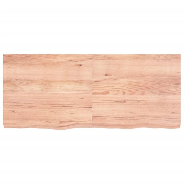 Piano Bagno Marrone 140x60x(2-6) Cm Legno Massello Trattato - Image 3