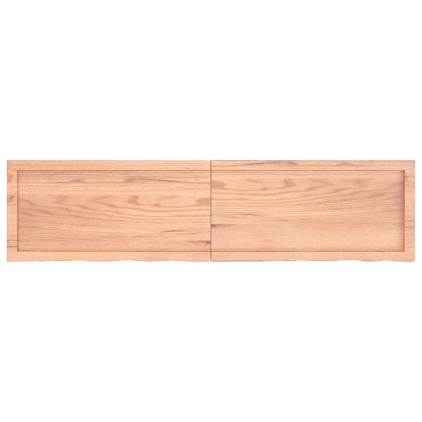 Piano Bagno Marrone 160x40x(2-6) Cm Legno Massello Trattato - Image 4