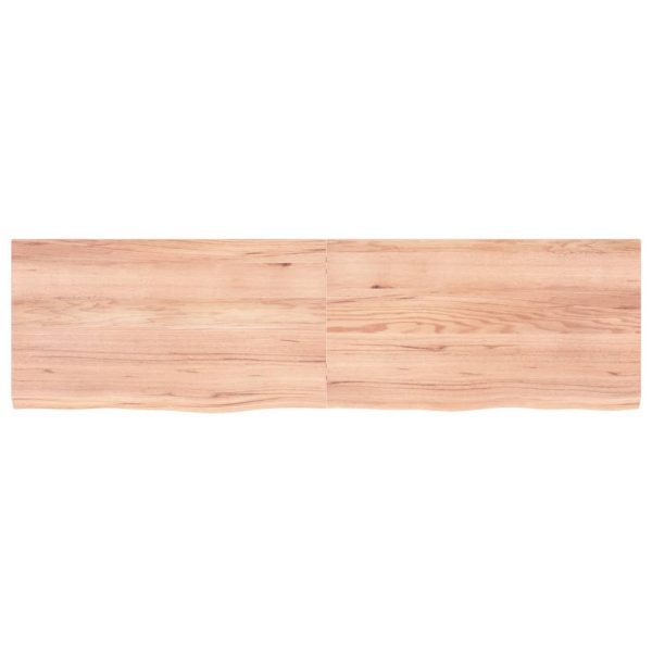 Piano Bagno Marrone 180x50x(2-4) Cm Legno Massello Trattato - Image 3