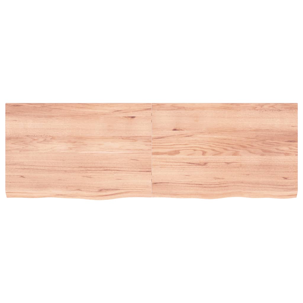 Piano Bagno Marrone 180x60x(2-6) Cm Legno Massello Trattato - Image 3