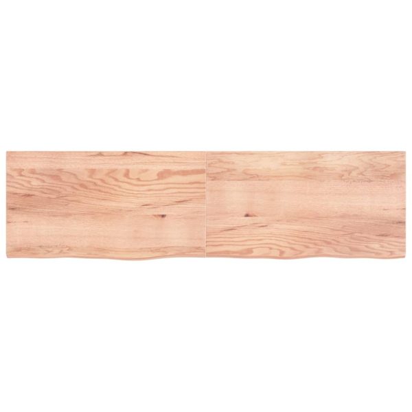 Piano Bagno Marrone 220x60x(2-4) Cm Legno Massello Trattato - Image 3