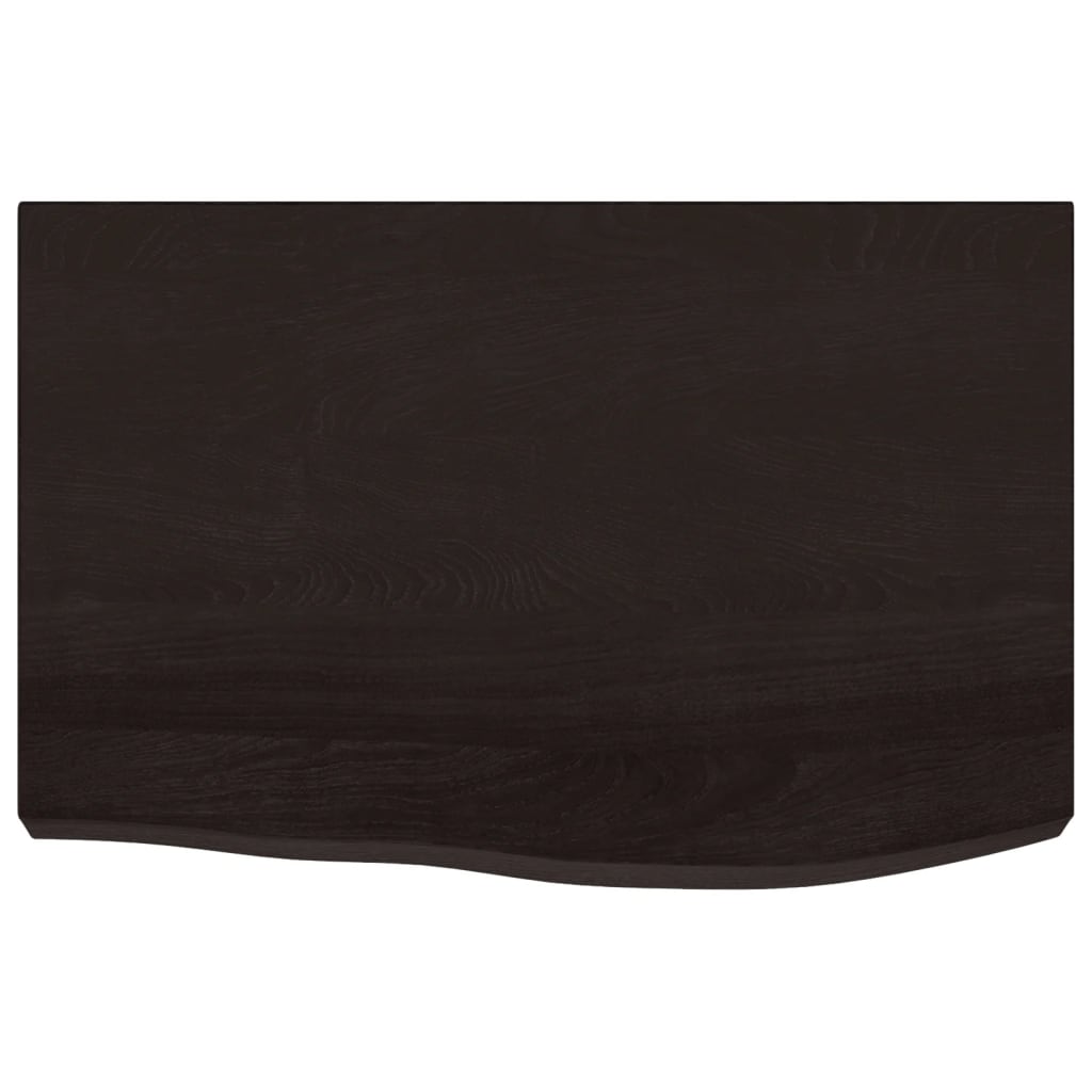 Piano Bagno Marrone Scuro 60x50x(2-4)cm Legno Massello Trattato - Image 3