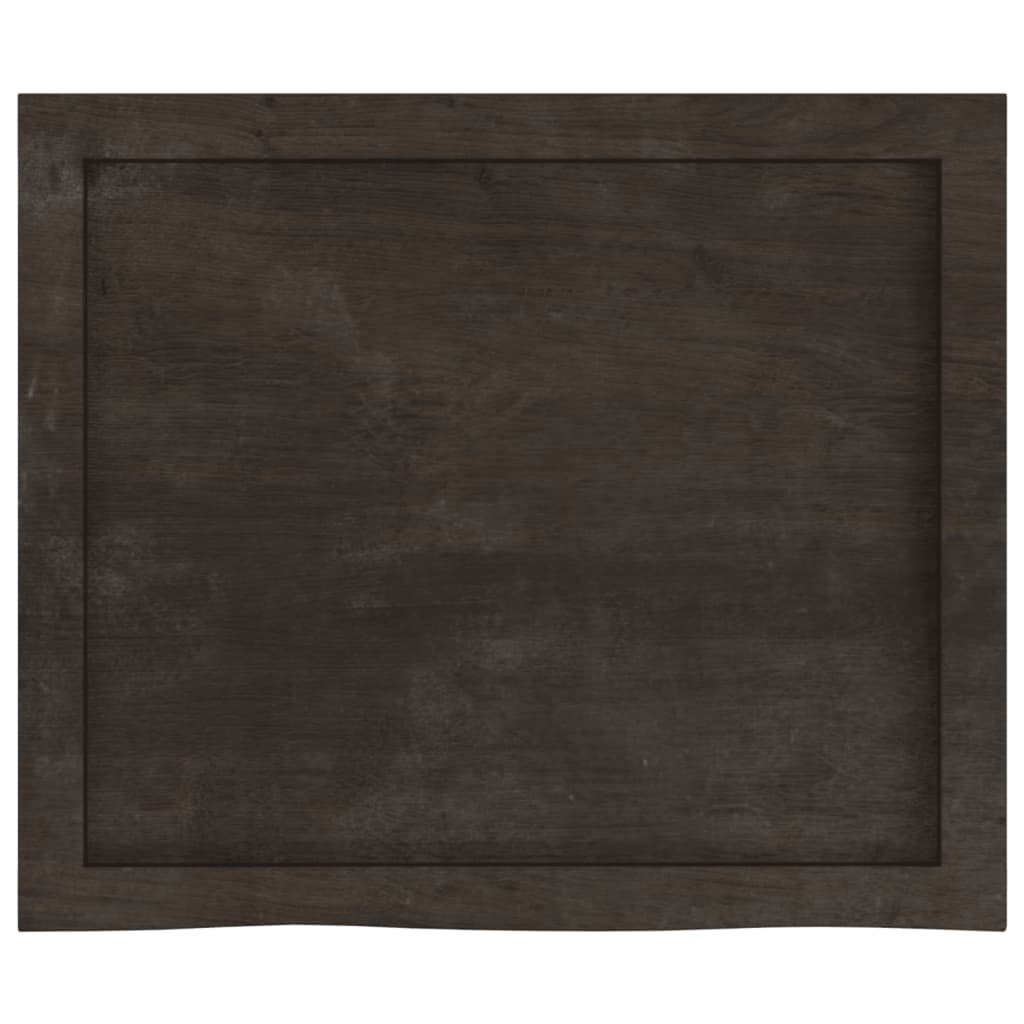 Piano Bagno Marrone Scuro 60x50x(2-4)cm Legno Massello Trattato - Image 4
