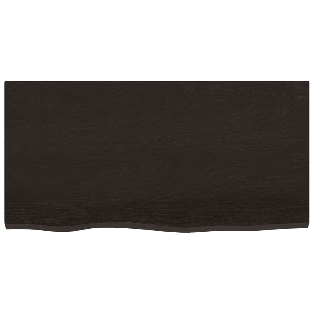 Piano Bagno Marrone Scuro 80x40x(2-6)cm Legno Massello Trattato - Image 3