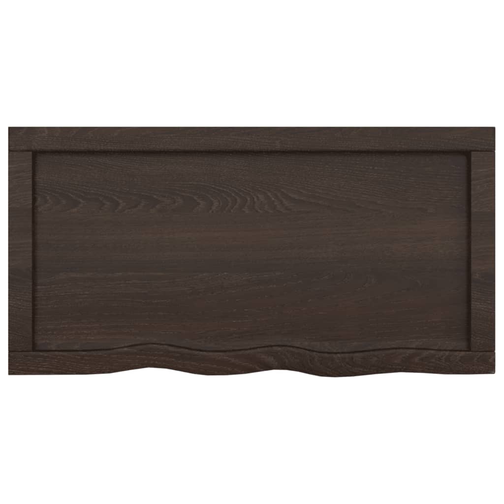 Piano Bagno Marrone Scuro 80x40x(2-6)cm Legno Massello Trattato - Image 4
