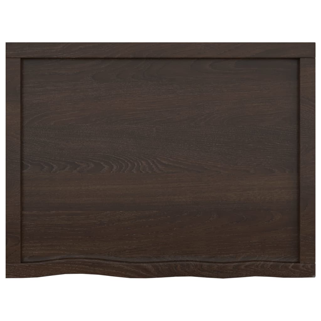 Piano Bagno Marrone Scuro 80x60x(2-6)cm Legno Massello Trattato - Image 4