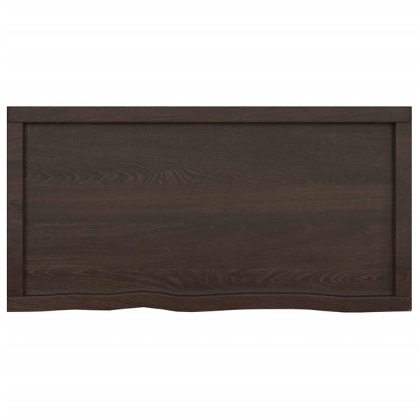 Piano Bagno Marrone Scuro 100x50x(2-6)cm Legno Trattato - Image 4
