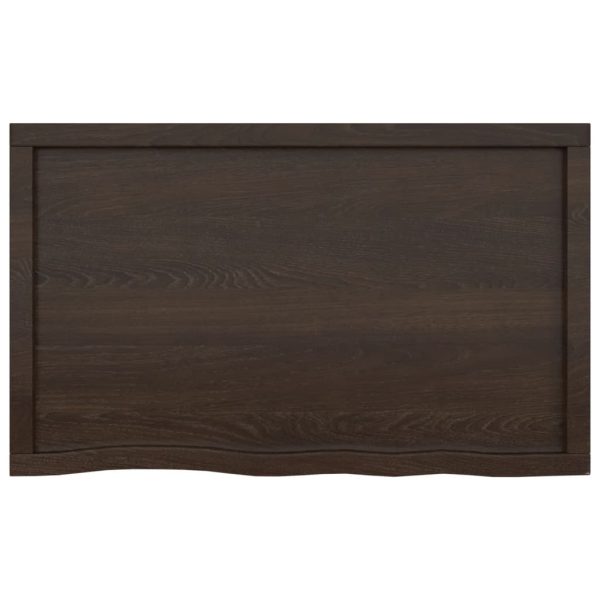 Piano Bagno Marrone Scuro 100x60x(2-6) Cm Legno Trattato - Image 4