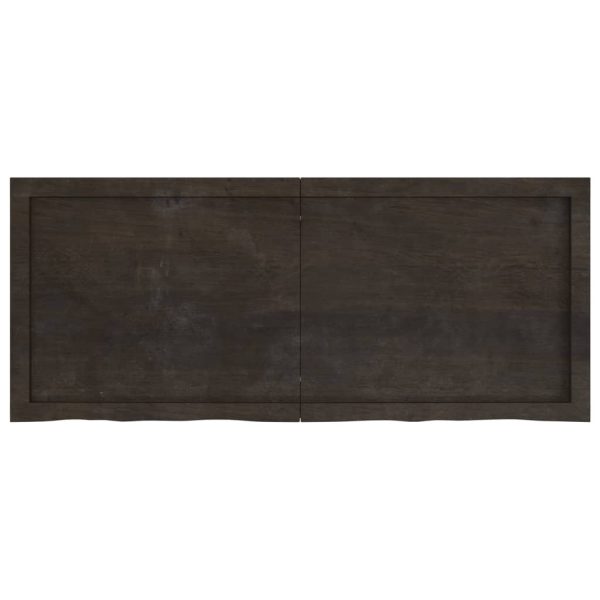 Piano Bagno Marrone Scuro 120x50x(2-4)cm Legno Trattato - Image 4