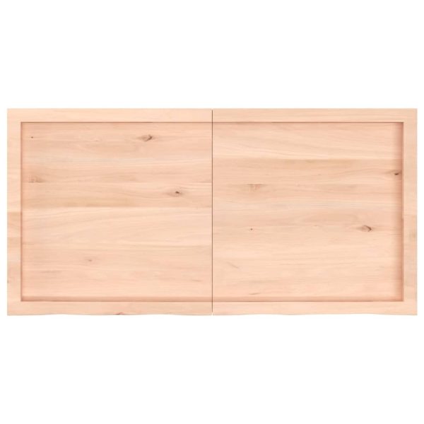 Piano Per Tavolo 120x60x(2-4)cm In Rovere Massello Non Trattato - Image 4