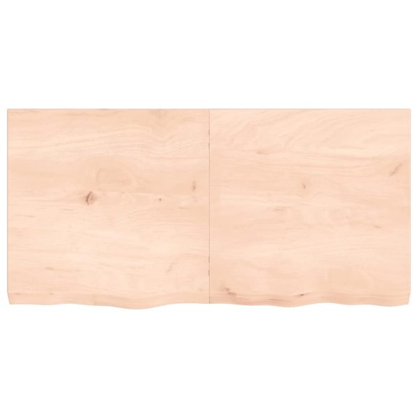 Piano Per Tavolo 120x60x(2-6)cm In Rovere Massello Non Trattato - Image 3
