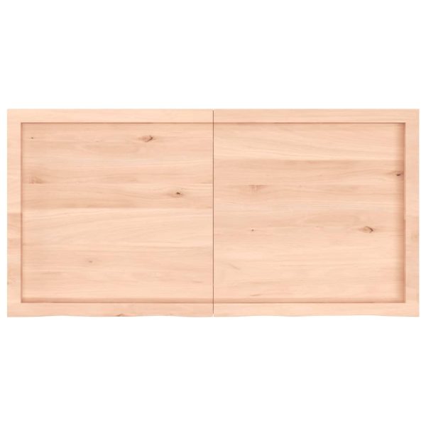 Piano Per Tavolo 120x60x(2-6)cm In Rovere Massello Non Trattato - Image 4