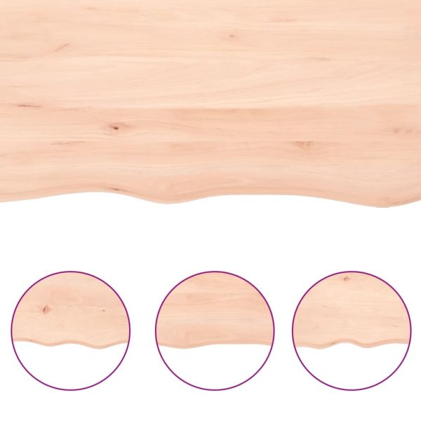 Piano Per Tavolo 120x60x(2-6)cm In Rovere Massello Non Trattato - Image 5
