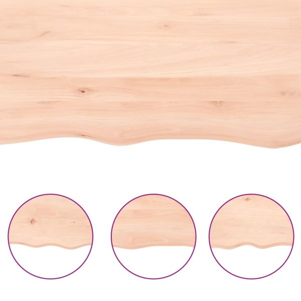 Piano Per Tavolo 180x60x(2-6)cm In Rovere Massello Non Trattato - Image 5