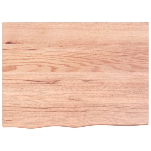 Piano Tavolo Marrone 80x60x(2-4) Cm Massello Rovere Trattato - Image 3