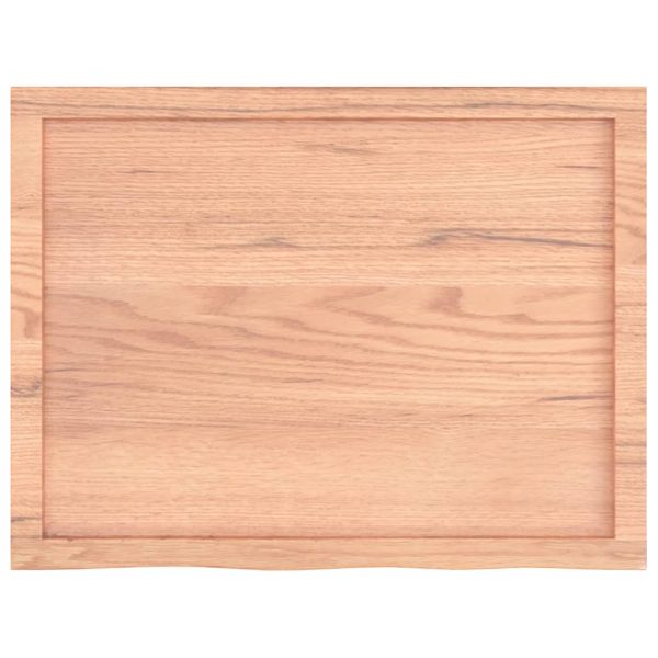 Piano Tavolo Marrone 80x60x(2-4) Cm Massello Rovere Trattato - Image 4