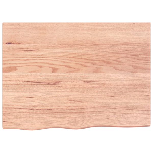 Piano Tavolo Marrone 80x60x(2-6) Cm Massello Rovere Trattato - Image 3
