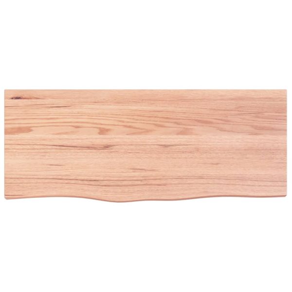 Piano Tavolo Marrone 100x40x(2-4) Cm Massello Rovere Trattato - Image 3