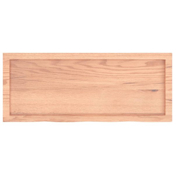 Piano Tavolo Marrone 100x40x(2-4) Cm Massello Rovere Trattato - Image 4