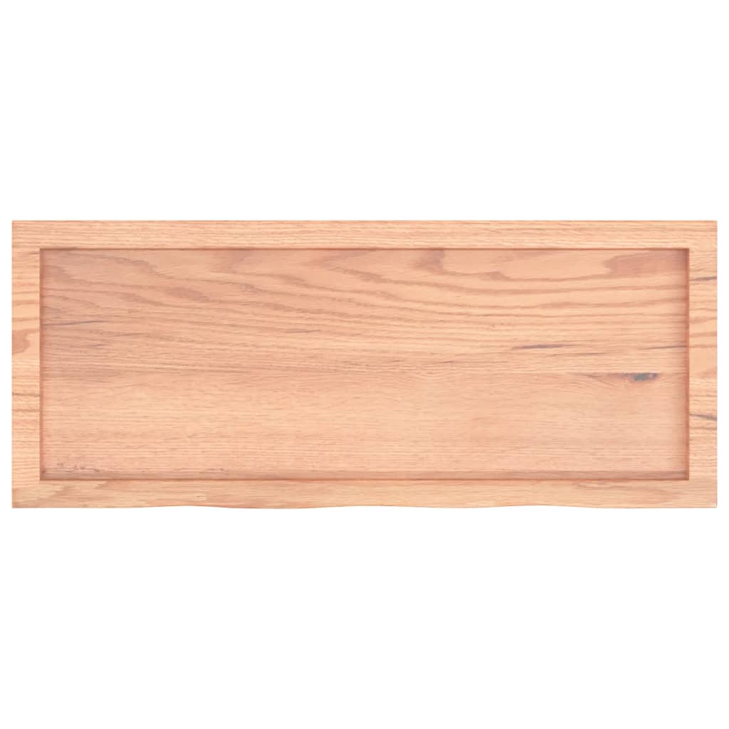 Piano Tavolo Marrone 100x40x(2-6) Cm Massello Rovere Trattato - Image 4