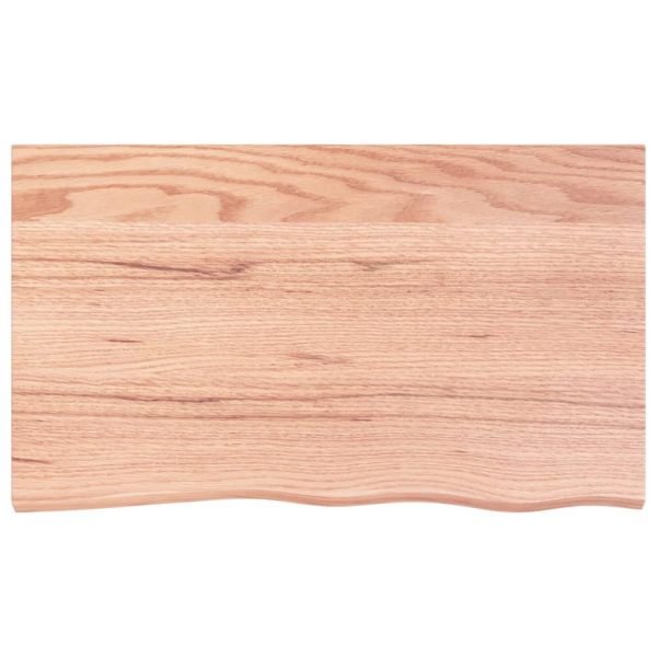 Piano Tavolo Marrone 100x60x(2-4) Cm Massello Rovere Trattato - Image 3