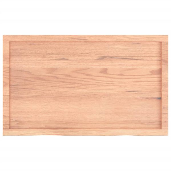 Piano Tavolo Marrone 100x60x(2-4) Cm Massello Rovere Trattato - Image 4