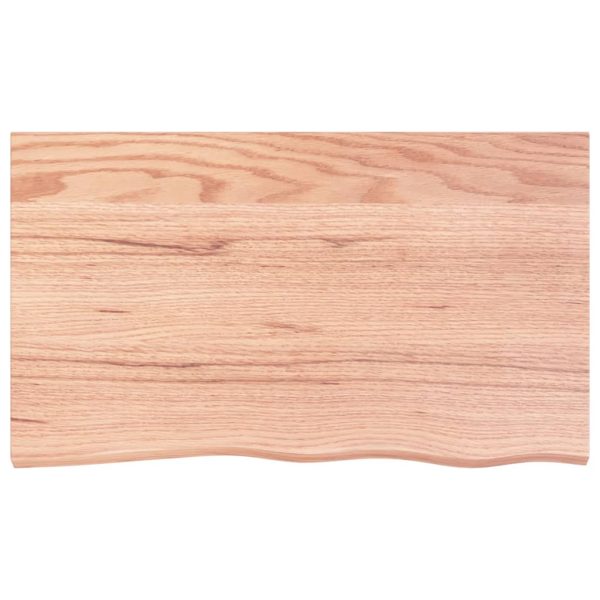 Piano Tavolo Marrone 100x60x(2-6) Cm Massello Rovere Trattato - Image 3