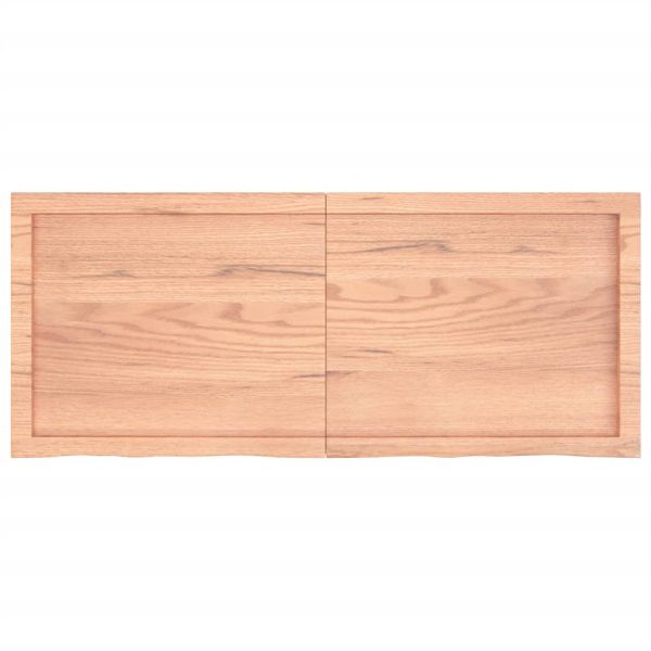 Piano Tavolo Marrone 120x50x(2-4) Cm Massello Rovere Trattato - Image 4