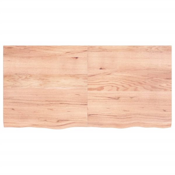 Piano Tavolo Marrone 120x60x(2-4) Cm Massello Rovere Trattato - Image 3