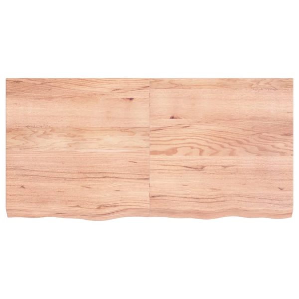 Piano Tavolo Marrone 120x60x(2-6) Cm Massello Rovere Trattato - Image 3