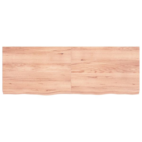 Piano Tavolo Marrone 140x50x(2-6) Cm Massello Rovere Trattato - Image 3