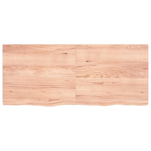 Piano Tavolo Marrone 140x60x(2-4) Cm Rovere Massello Trattato - Image 3