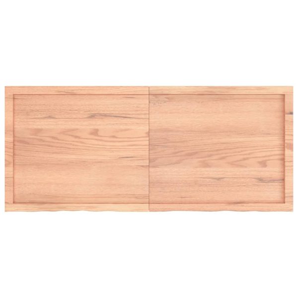 Piano Tavolo Marrone 140x60x(2-4) Cm Rovere Massello Trattato - Image 4