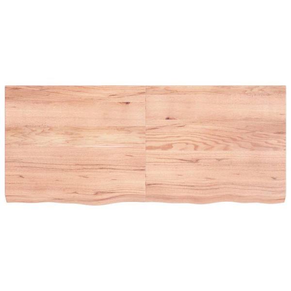 Piano Tavolo Marrone 140x60x(2-6) Cm Rovere Massello Trattato - Image 3