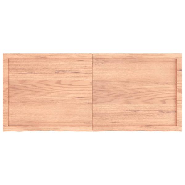 Piano Tavolo Marrone 140x60x(2-6) Cm Rovere Massello Trattato - Image 4