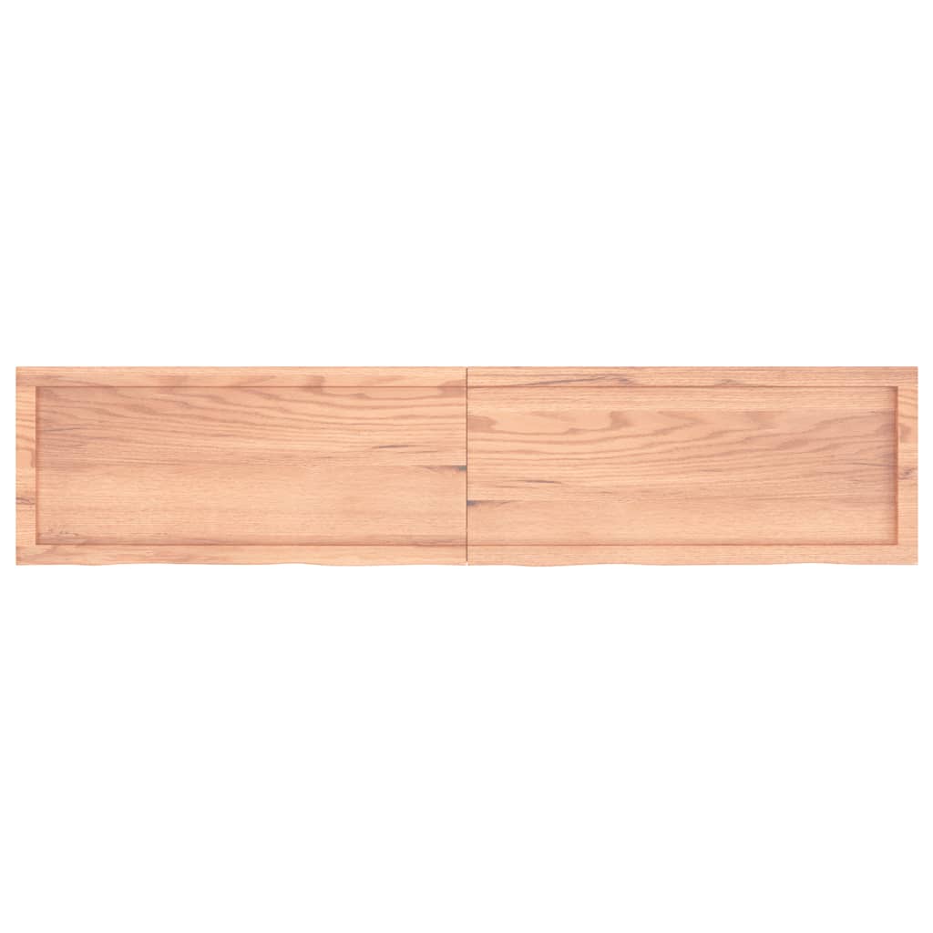 Piano Tavolo Marrone 180x40x(2-6) Cm Massello Rovere Trattato - Image 4