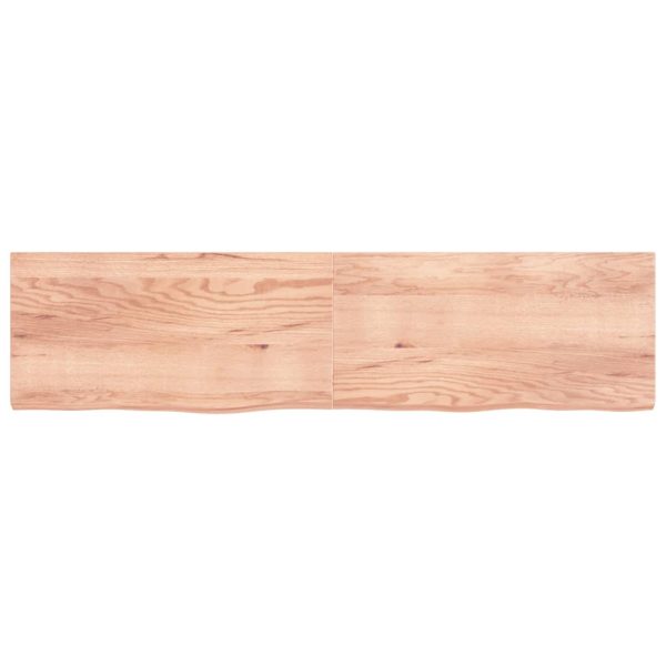 Piano Tavolo Marrone 200x50x(2-6) Cm Massello Rovere Trattato - Image 3