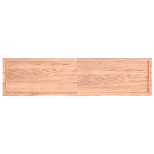 Piano Tavolo Marrone 200x50x(2-6) Cm Massello Rovere Trattato - Image 4
