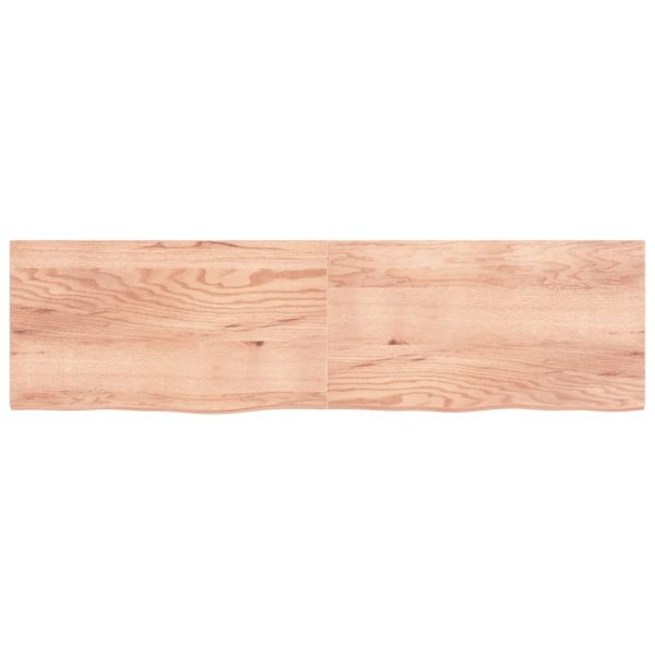 Piano Tavolo Marrone 220x60x(2-4) Cm Massello Rovere Trattato - Image 3
