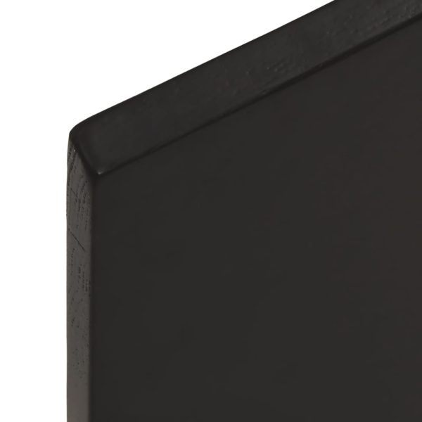 Piano Tavolo Marrone Scuro 80x50x2cm Rovere Massello Trattato - Image 5